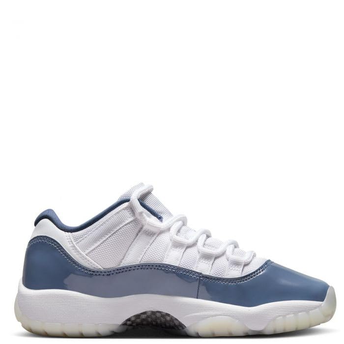 Air Jordan 11 Retro Low Diffused Blue Big Kids' Shoes (FV5121-104, White/Diffused Blue/Football Grey)2