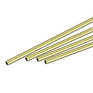 Sourcing Map 4Stk. Messingrohre 2,5mm Außendmr.