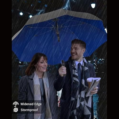 Image of Golf 54 Inch Umbrella for Men Big Size with Fiberglass Shaft, One-Click Auto Open Big Umbrella for Rainy Days & UV Protection - Ideal for 2-3 People