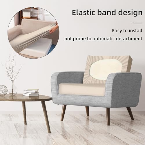 Image of BIETYONE Patio Cushion Covers Outdoor Cushion Covers,Super Elastic Cushion Covers Replacement, Suitable for Outdoor Sofa Patio Couch Cover Replacement (8Pcs,Beige,Cover Only)