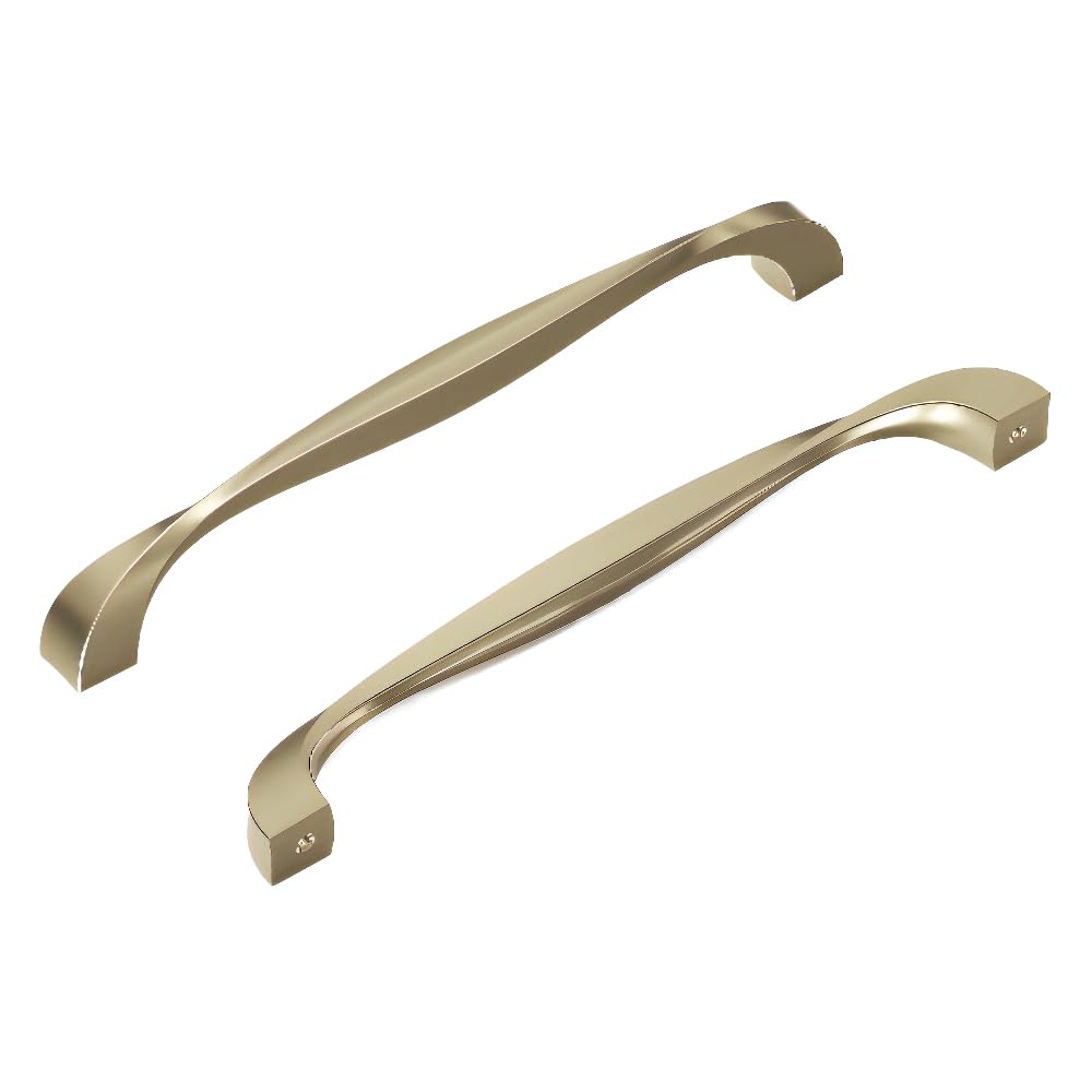 Poignée twist 192 mm dore poignee meuble cuisine nickel design