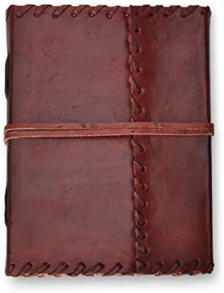 Handmade Leather Journal – 7" x 5" Unlined Diary, Travel Notebook and Sketchbook with 200 Pages - by Noteworthy