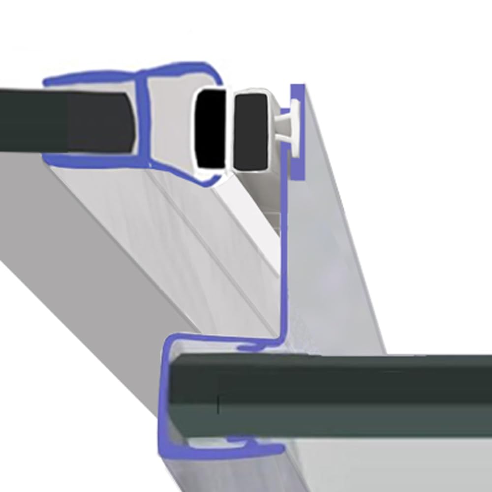 Magnetic Shower Door Seals | Fits 6, 7 or 8mm Glass | 2 Metres Long | MAG042 (200cm)