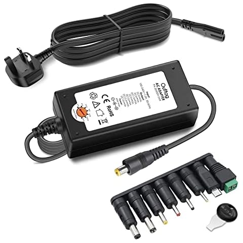 45W 5V 6V 7.5V 9V 12V 13.5V 15V DC Power Supply Universal Power Adapter Charger Multi Voltage AC Adapter for Electronics CCTV Camera TV-Box LED Strip Toy Car Tablet Scale Router Speaker 3A(3000mA) Cover