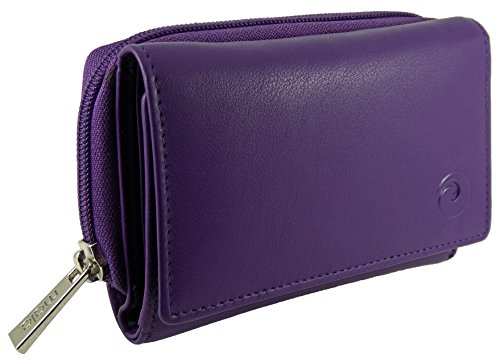 Borsa da donna in pelle fine con cerniera intorno