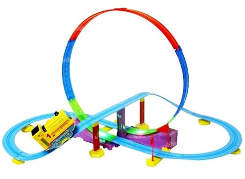 Image of Zest 4 Toyz Train Track Set DIY Multi-Level Track Builder Set (39 Pieces) with Realistic Sound & Flashing Lights for Kids Boys & Girls Ages 3+ Years