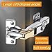 170 Degree Cabinet Hinges - 2 Pack Full Overlay Hydraulic Soft-Close Concealed Hinges for Frameless Cabinets, Lazy Susans, Corner & Folding Doors