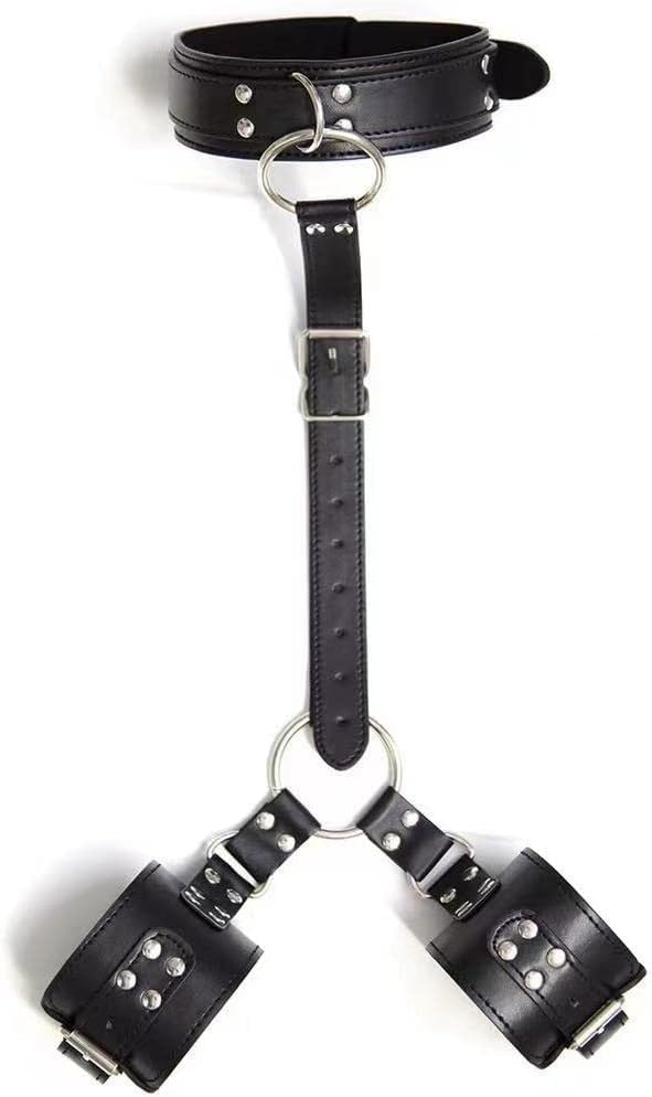 Menottes En Cuir Pour Relier Mains Et Cou – Accessoire De Jeu érotique Pour Couple, Sexy Et Réglable