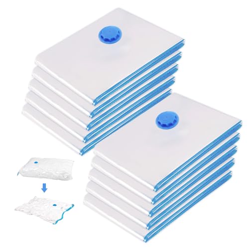 YZROHYI 10 Pezzi Buste Sottovuoto Vestiti da Viaggio 30 X 40 cm,Sacchetti Salvaspazio Riutilizzabili,Sacchi Sotto Vuoto da Viaggio,Vacuum Bags Travel,Sacchi Sottovuoto Piumoni,Vacuum Storage Bags