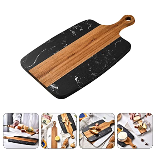Tabla de cortar rectangular de madera y mármol 13.7 pulgadas miniatura 3
