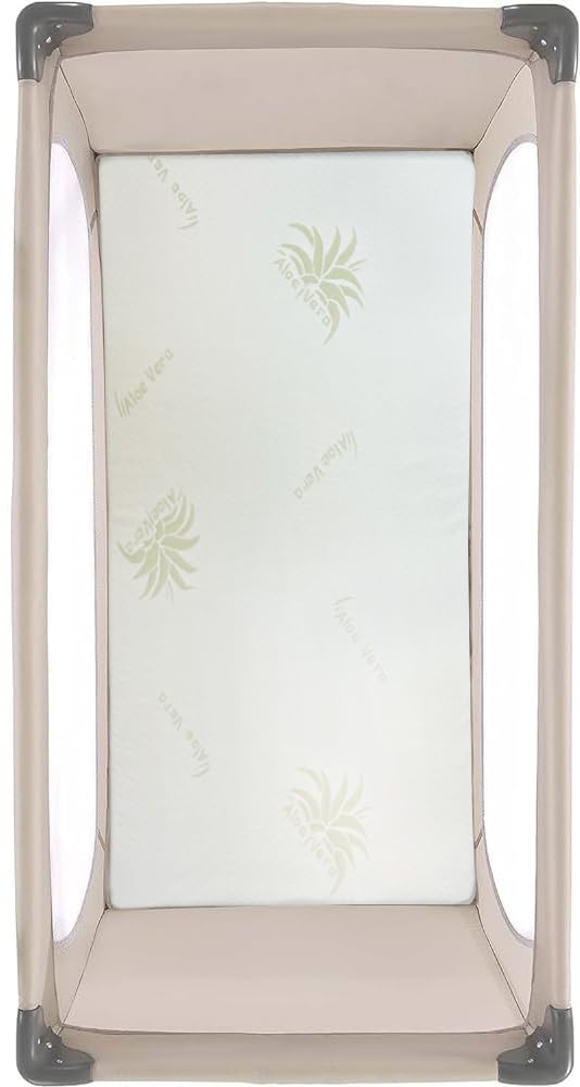 Kiby® Materasso per Lettino da Campeggio (Certificato OEKO-TEX® & CERTIPUR™) in Aloe Vera, Arrotolabile Alto 4 CM