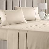400 Thread Count Cotton - California King Size Sheet Set - 100% Cotton Sheets - 400-Thread-Count - Sateen Cotton - Deep Pocket Cotton Bed Sheets - Silky & Soft Cotton - Quality Cotton for Cal King Bed