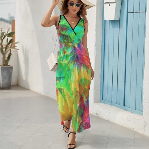 Robe maxi col V décontracté fluide pour sublimer toutes les silhouettes