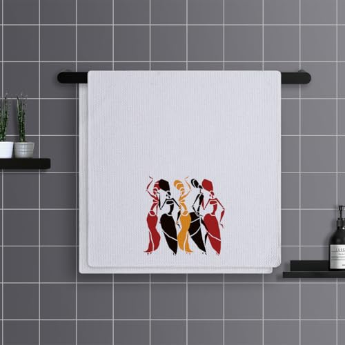 Geschirrtücher Rotes Schwarzes Mädchen Handtücher Waffeltücher Küchentücher Geschirrhandtücher Saugfähige Trockentücher Küche Multi-Purpose Abtrockentücher Küche Handtuchset 4 Stück (40x60cm)