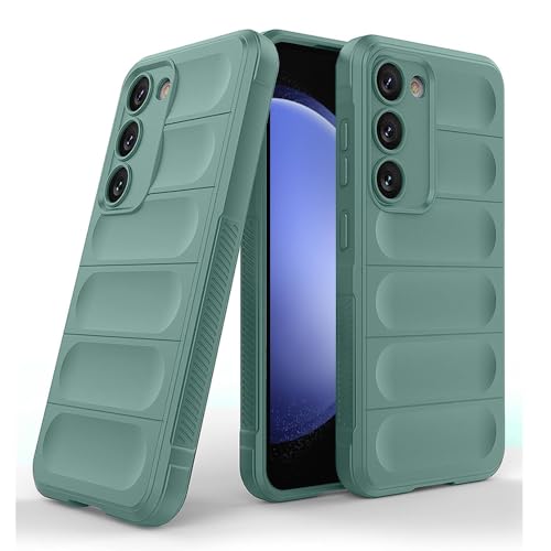 Image of amazon basics Mobile Cover for Samsung Galaxy S23 FE 5G | Full Camera Protection | Liquid Silicon Case | Flexible Bumper Case for Samsung Galaxy S23 FE 5G (Green)