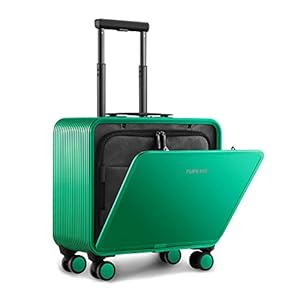TUPLUS Koffer Aluminium Trolley Rollkoffer mit 4 Rollen Reisekoffer Handgepäck Hartschalenkoffer mit TSA Schloss,Quick S Serie,42.8cm/30L,Grün