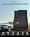 3W Floor Mats & Cargo Liner Fit for Jeep Grand Cherokee (WL Include 4xe Not L or WK) 2026 2025-2022,TPE All Weather Custom Fit Floor Liners for 1st 2nd Rows and Trunk Full Set Car Mats, Black