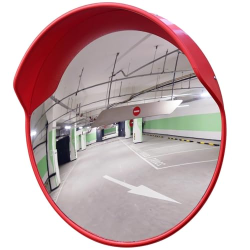 Traffic Curved Convex Wide Angle Mirror, Wall Mounted Wide Angle Curved Safety Mirror for Outdoor Road Driveway Garage, Adjustable Panoramic Rear View Mirror(60cm/23.6in)