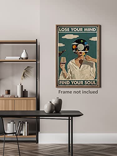 Yuzhongart Vintage Lose Your Mind Find Your Soul Poster Mental Health Inspirational Quote Canvas Wall Art Aesthetic Posters Music Girl Print Painting Abstract Wall Decor For Bed Room Bathroom 12X16In Unframed thumb #4