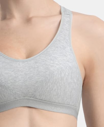 Image of Jockey 1378 Women Wirefree Padded Cotton Elastane Racerback Active Bra