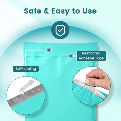 Image of Metronic Poly Mailers 14x19 400 Pack, Heavy Duty Shipping Bags Bulk Self Seal Waterproof Tear Resistant Large Mailing Envelopes, Packaging bags for Small Business, Boutique, Clothing, Teal