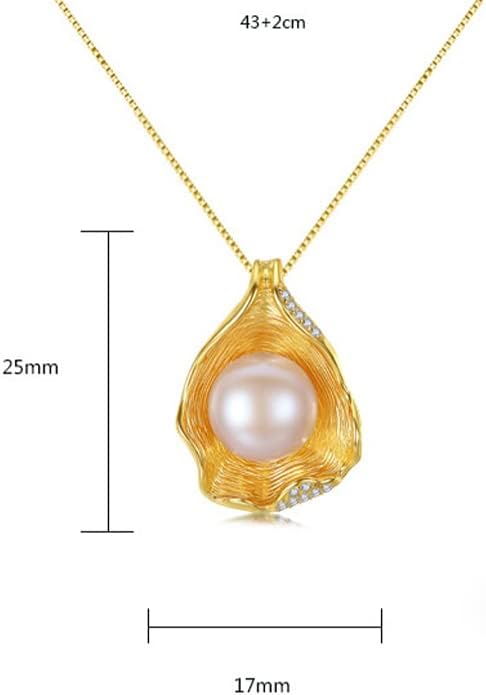 Pearl Necklace Genuine Freshwater Cultured 8-9mm Pearl Pendant Necklaces Sterling Silver for Women Fine Jewelry Gifts for Women Wife Girlfriend Mother
