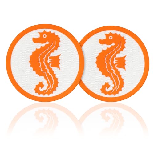 CraftWerk Seepferdchen Abzeichen - Frühschwimmer Aufnäher zum Aufbügeln - Schwimmabzeichen für Kinder - Ø 6 cm - 2er Pack, Orange