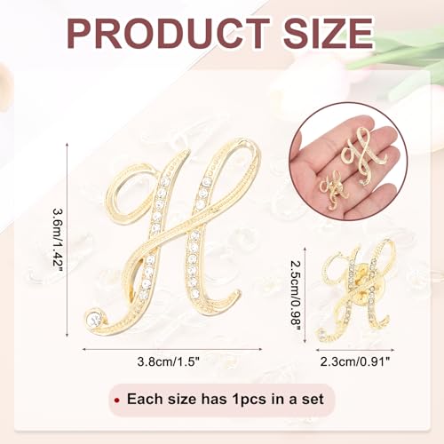 Image of PATIKIL Rhinestone Letter Brooch Pins, Initial Rhinestone Alphabet Letter Lapel Badges Pin for Women Men Suits Dress Coat