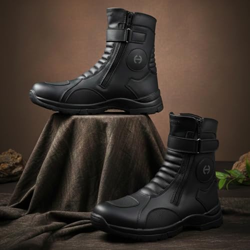 Image of Liberty Healers Black & Dark Grey Boots for Men - Memory Foam Casual Wear