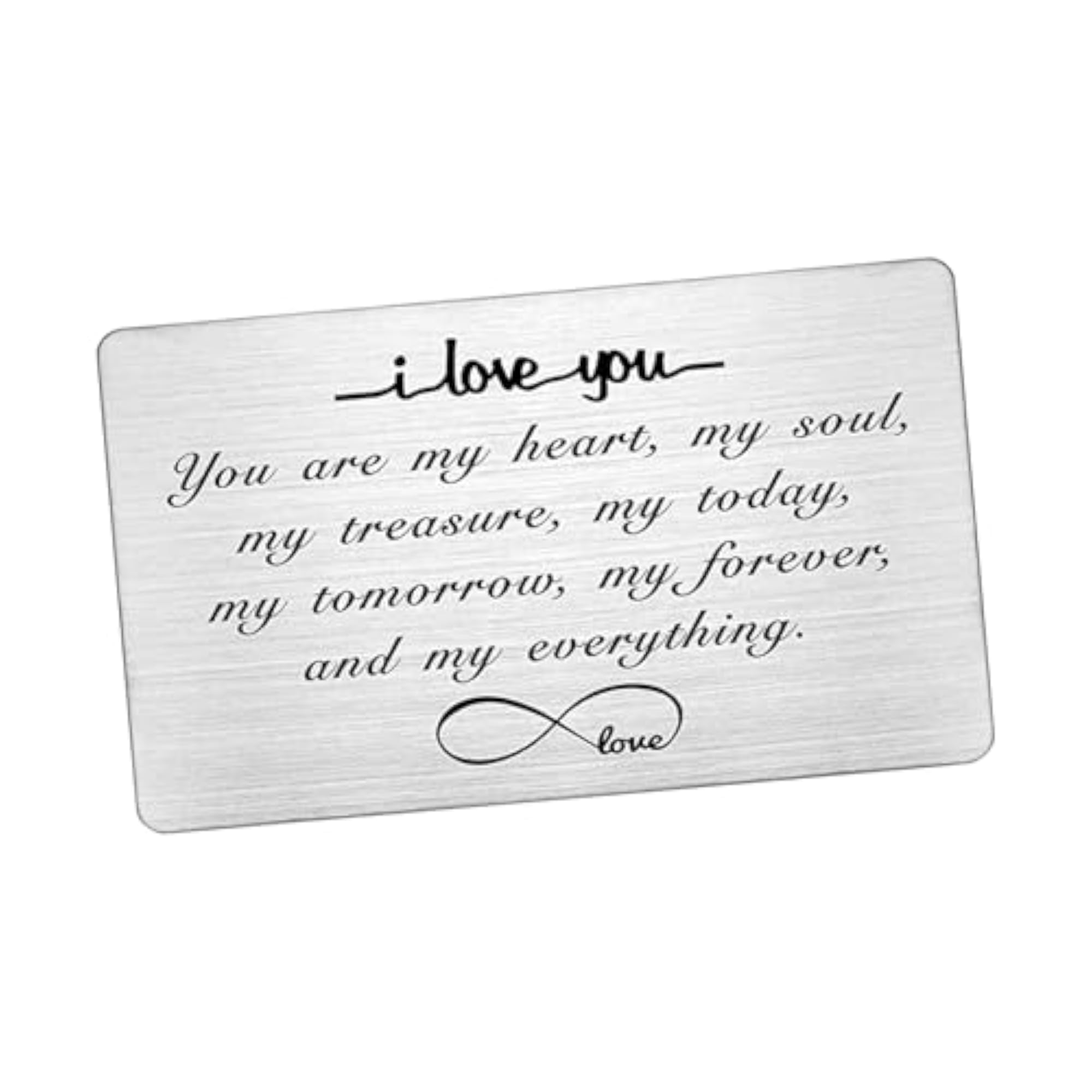 Engraved Wallet Insert Card Christmas Fiance New Year Cards
