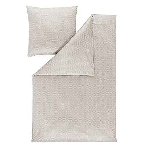 ESTELLA Bettwäsche Silas | Kiesel | 135x200 + 80x80 cm | bügelfreie...