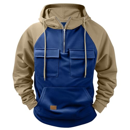 Zipper Hoodies for Men Fashion Hunting Lightweight Apparel Essentials Sweatshirt with Pocket Casual