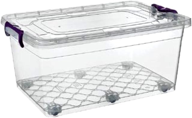 Best House Asude 2 PCS Clear Large Plastic Storage Box with Lids on wheels, Multi Purpose use for Home, office, Kitchen, Toys, Clip Locked, Airtight (60 Litres)