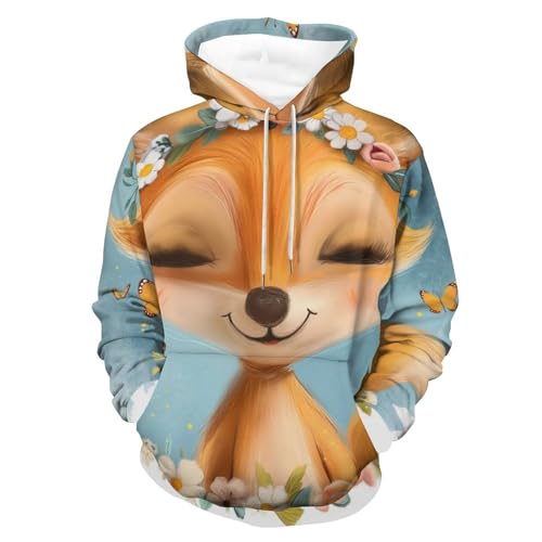 Sweat à capuche papillon renard avec imprimé artistique taille S