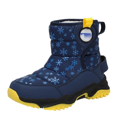 IWIHMIV Kids Cold Weather Boots Boys Outdoor Warm Comfortable Boots Non Slip Hiking Warm Winter Boots for Toddler Girls