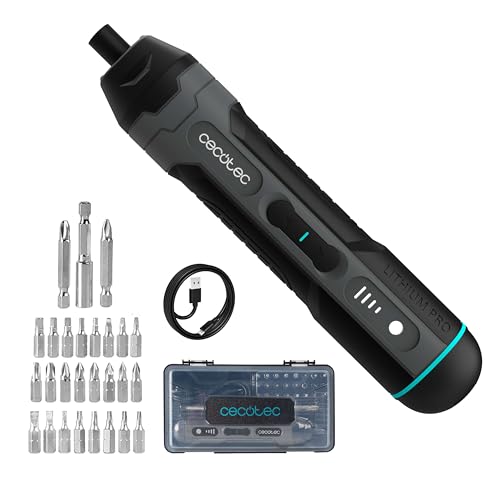 Cecotec Destornillador Eléctrico a Batería 3,6V y 1500 mAh EasyGyro 3000 Pocket. 280rpm, Pulsando Botón, Diseño Compacto, Par de Aprieta de hasta 4,5Nm, Potencia Regulable, Carga Cable Tipo C, Luz LED