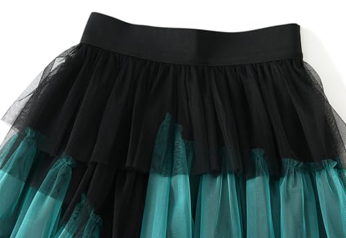 Womens Irregular Tulle Layer Skirts Color-Matching Pleated Maxi Spring Vacation Skirts 20253