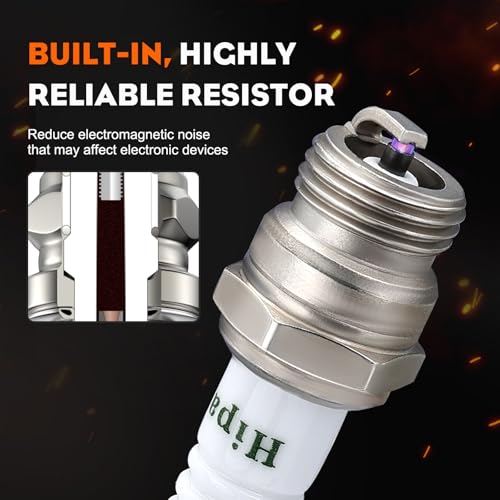Image of Hipa 794-00055A Spark Plug Replaces MTD 794 00055A 753-06847 753-06193 794-00050 Champion RDJ7J DJ7J NGK BM6F Spark Plug (4 Pack)