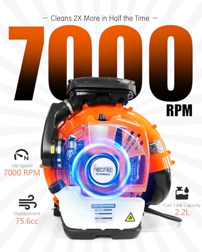 Image of 75.6cc Gas Leaf Blower Backpack 847CFM 2-Cycle Ergonomic Harness System 236 MPH Low Vibration and Cruise Control Powerful Gas Blowers for Lawn Yard Care Gifts for Dad