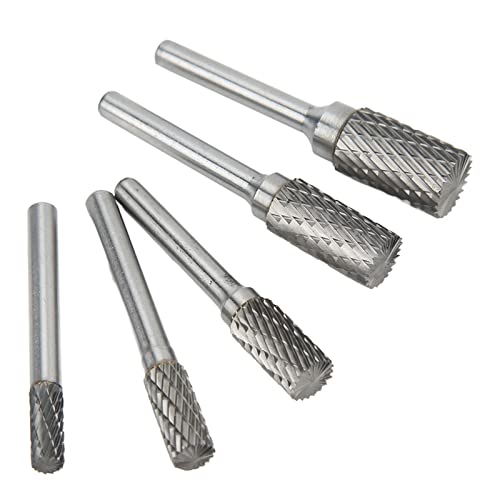 Set de fresas rotativas de carburo de doble corte, 5 piezas miniatura 3