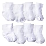GERBER Baby 8-Pair Sock, White, 0-6 Months