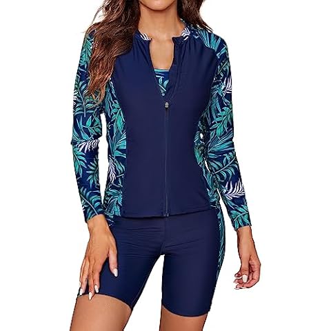 SHEKINI Women's 3-Piece Athletic Swimsuit Set Cover