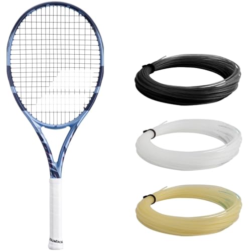 Babolat Pure Drive Team Raquette de tennis de 11e génération (grip de 11,4 cm) enfilée avec syn gut blanc à tension moyenne