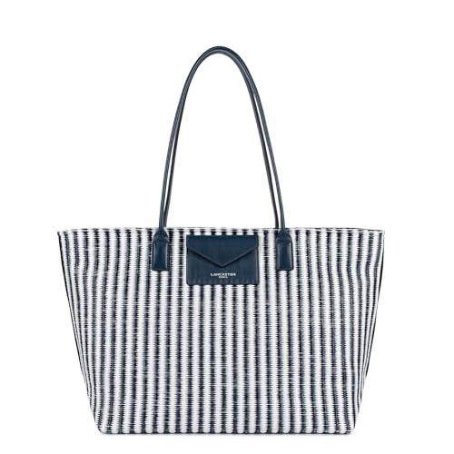 Sac cabas épaule LANCASTER cabas en osier tressé style marinière