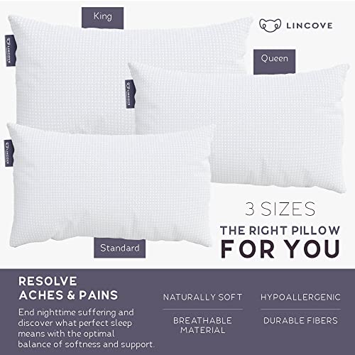 Lincove Bamboo Pillow - Luxury Hotel Quality, Temperature Regulating Bamboo Pillow For Stomach Sleepers, Soft Pillow, Hypoallergenic (1 Pack, Queen) #TOP4