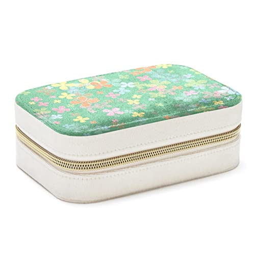Boîte à bijoux trèfle portable pastel pour bagues et colliers - 2