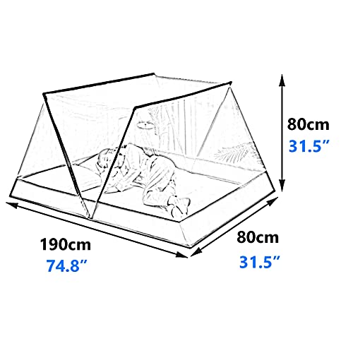 Moustiquaire pliable sans installation lit camping bleu