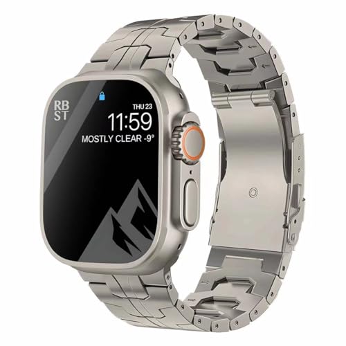 Bracelet en titane pour Apple Watch Ultra 2 avec boucle papillon haut de gamme