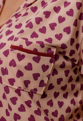 Pijama Algodão Feminino Curto Americano Manga Curta com Botão Botões Verão Adulto indicado Gestante