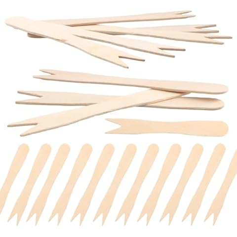Litinliv 200PCS Biodegradable Wooden Forks Cover
